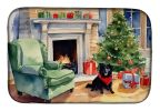 Schipperke Cozy Christmas Dish Drying Mat Absorbent Dish Drying Mat Pad for Kitchen Counter Dish Drainer Mat for Countertop, 14 x 21", Multicolor