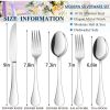 18/10 Stainless Steel Silverware Set Full Dishes 60-Piece Fancy Flatware Cutlery Set for 12 Pocketknife Mirror Polished Knife