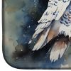 Snowy Owl Dish Drying Mat Absorbent Dish Drying Mat Pad for Kitchen Counter Dish Drainer Mat for Countertop, 14 x 21", Multicolor