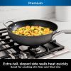 C30928 Foodi NeverStick Premium 11-Inch Wok, Hard-Anodized, Nonstick, Durable & Oven Safe to 500°F, Slate Grey
