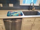 Dolphin Dish Drying Mat Absorbent Dish Drying Mat Pad for Kitchen Counter Dish Drainer Mat for Countertop, 14 x 21", Multicolor