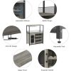 Removable Wine Racks and 1 Drawer, Bar Cabinet with Glass Holder and Mesh Door for Liquor and Glasses (Grey)