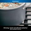 C30928 Foodi NeverStick Premium 11-Inch Wok, Hard-Anodized, Nonstick, Durable & Oven Safe to 500°F, Slate Grey