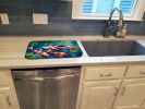 Koi Fish Dish Drying Mat Absorbent Dish Drying Mat Pad for Kitchen Counter Dish Drainer Mat for Countertop, 14 x 21", Multicolor