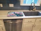 Peacock Dish Drying Mat Absorbent Dish Drying Mat Pad for Kitchen Counter Dish Drainer Mat for Countertop, 14 x 21", Multicolor