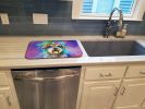 Schnauzer Hippie Dawg Dish Drying Mat Absorbent Dish Drying Mat Pad for Kitchen Counter Dish Drainer Mat for Countertop, 14 x 21", Multicolor