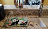 Panda Dish Drying Mat Absorbent Dish Drying Mat Pad for Kitchen Counter Dish Drainer Mat for Countertop, 14 x 21", Multicolor